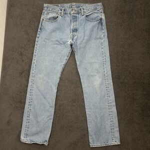501 Levi's Jeans Denim Size 34x30 Blue Levis Pants Straight Leg Butterfly Button